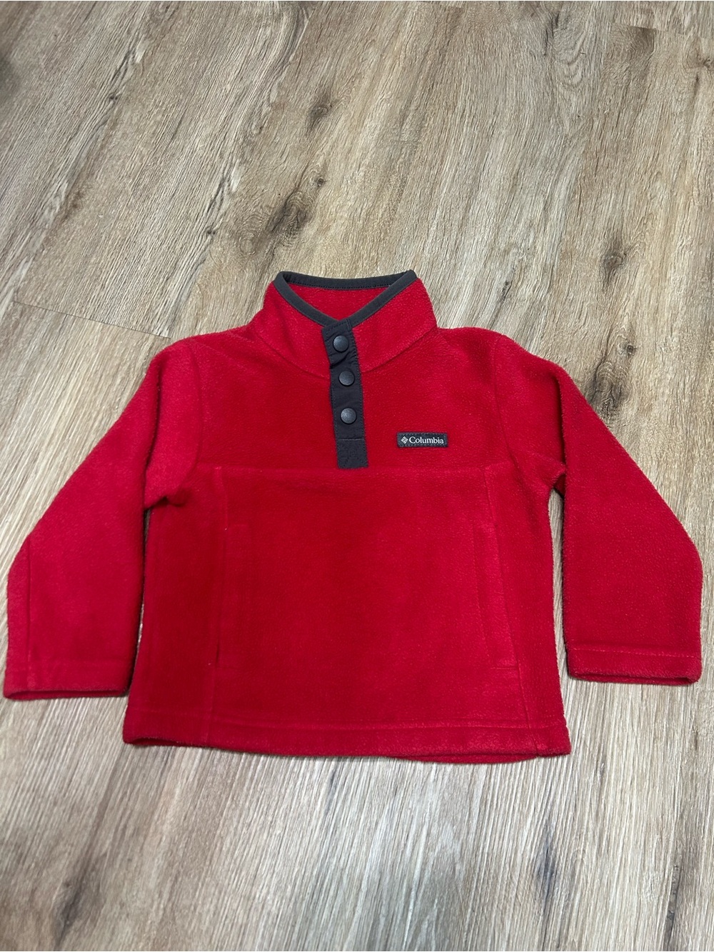 Columbia Kids' Red Snap-Front Fleece Pullover